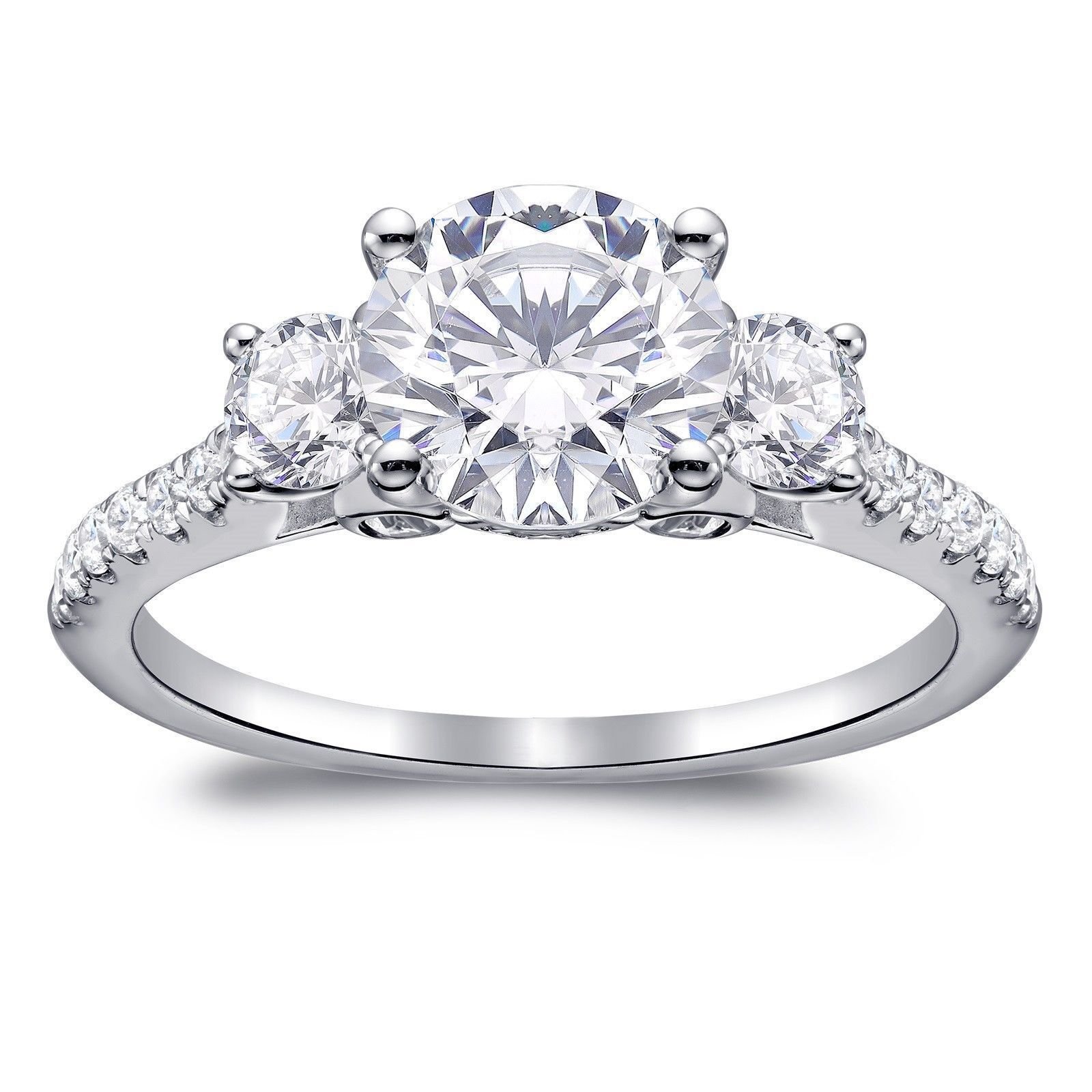 1330853321378.jpg Three Round Diamond Zircon Rings - Image 1